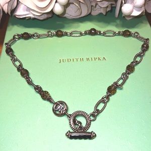 Judith Ripka vintage collection smoky quartz station necklace